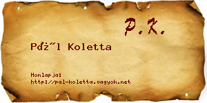 Pál Koletta névjegykártya